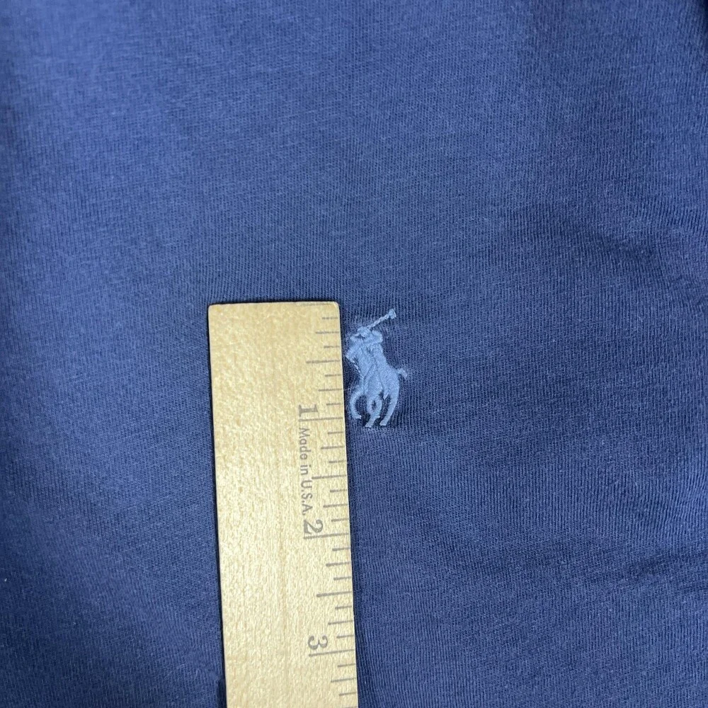 Polo Ralph Lauren Hoodie Mens Medium Blue Lightweight Jersey Pullover Logo